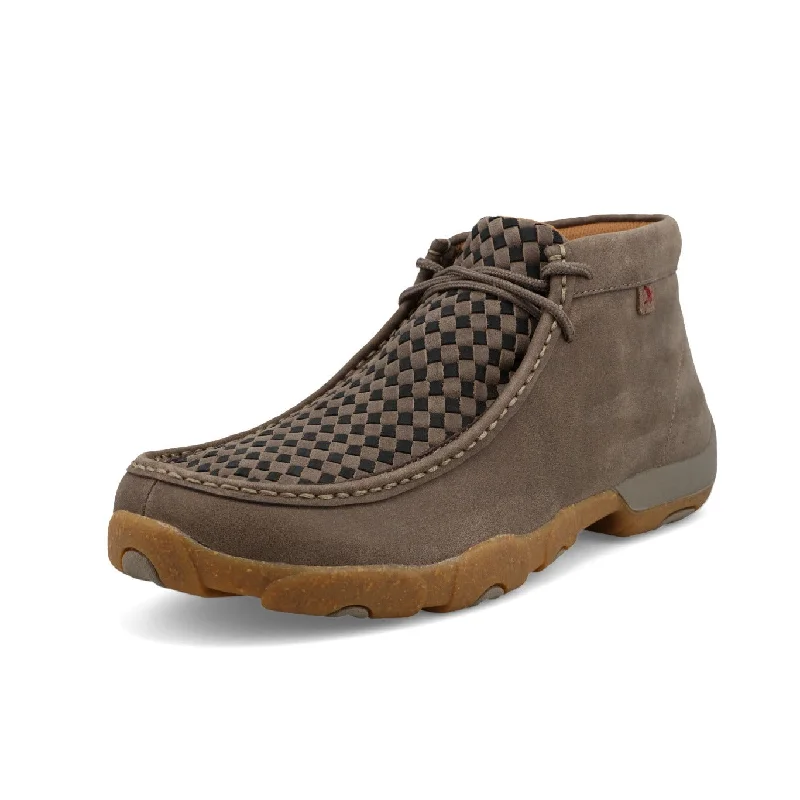 Comfortable Snow Sneakers Twisted X Men's Chukka Driving Moc in Taupe Grey & Black Comfortable Snow Sneakers Twisted X Men's Chukka Driving Moc in Taupe Grey & Black