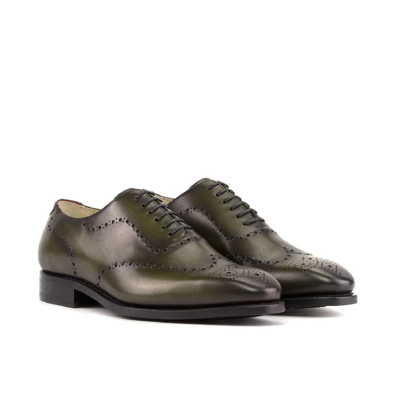 Affordable Hiking Shoes Ambrogio Bespoke Men's Shoes Olive Green Calf-Skin Leather Whole-Cut Oxfords (AMB2427) Affordable Hiking Shoes Ambrogio Bespoke Men's Shoes Olive Green Calf-Skin Leather Whole-Cut Oxfords (AMB2427)