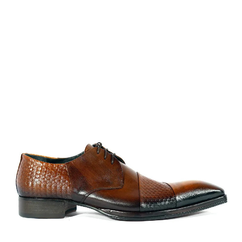 Comfortable Work Sneakers Jo Ghost 2539 Men's Shoes Brown Laser Cut / Calf-Skin Leather Derby Oxfords (JG5316) Comfortable Work Sneakers Jo Ghost 2539 Men's Shoes Brown Laser Cut / Calf-Skin Leather Derby Oxfords (JG5316)