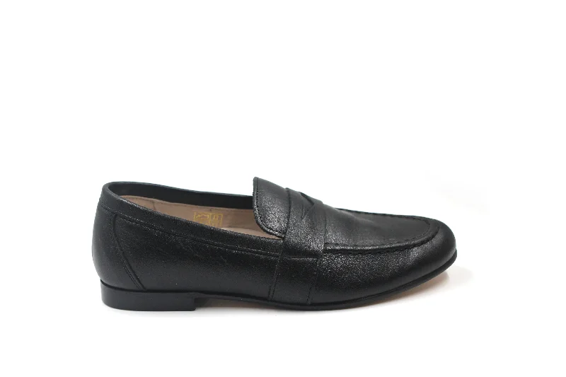 Sporty Running Shoes Gravitas Black Leather Penny Loafer