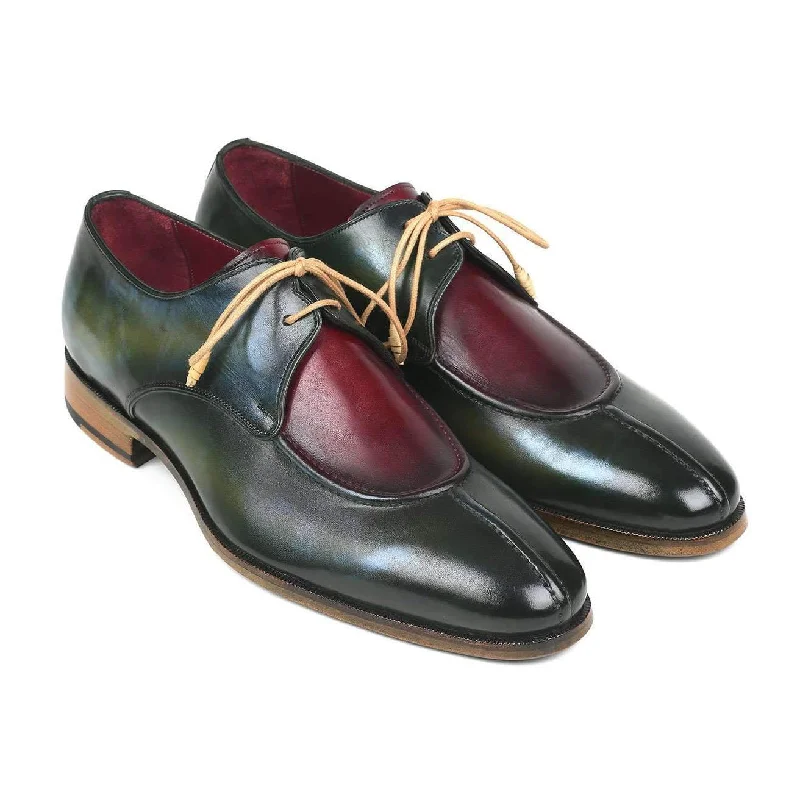 Outdoor Running Shoes Paul Parkman Men's Burgundy and Green Calf-Skin Leather Derby Oxfords 8864MLT (PM6132) Outdoor Running Shoes Paul Parkman Men's Burgundy and Green Calf-Skin Leather Derby Oxfords 8864MLT (PM6132)