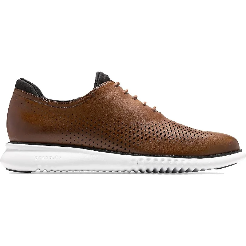 Sporty Casual Shoes 2 Zerogrand Mens Perforated Leather Oxfords