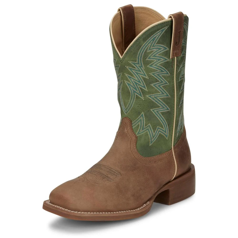 Fashionable Moccasins Men's Justin Big Bucks Green Boots FN7110