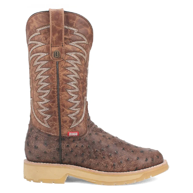 Formal Leather Shoes Kiwi Embroidered Ostrich Round Toe Cowboy Boots