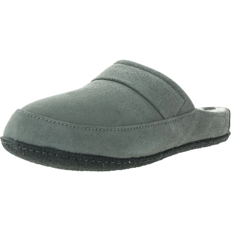 Stylish Winter Footwear Falcon Ridge II Scuff Mens Faux Fur Lined Suede Slide Slippers
