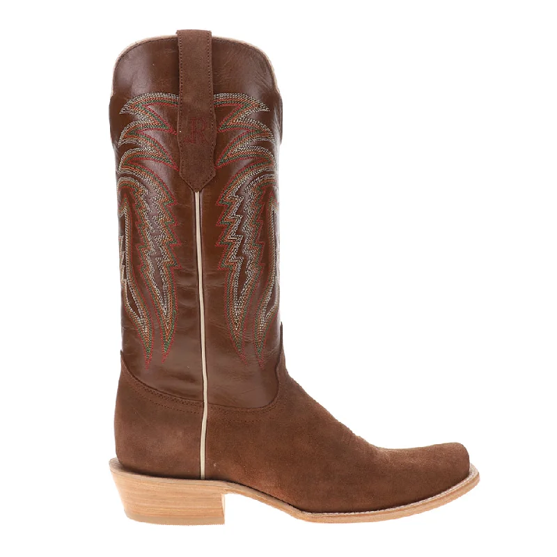 Chic High Heels Collection Roughout Narrow Embroidered Square Toe Cowboy Boots