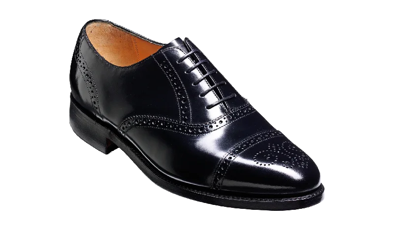 Slip-On Winter Shoes Barker Alfred Half Brogue Shoe - Hi Shine Black