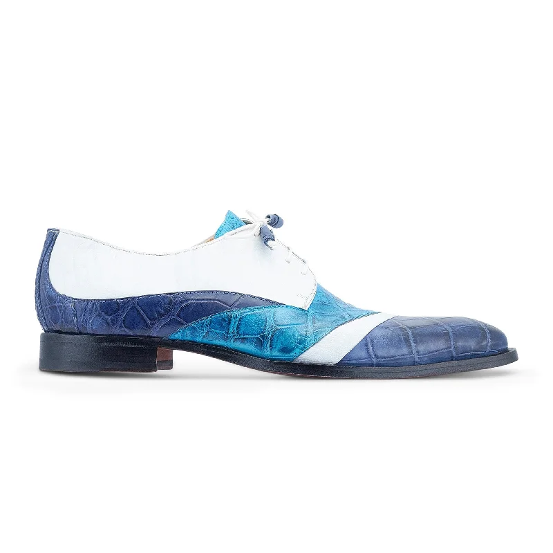 Comfortable Heeled Shoes Mauri Swag 3064 Men's Shoes Caribbean Blue, White & Azure Exotic Alligator / Ostrich Leg Derby Oxfords (MA5529) Comfortable Heeled Shoes Mauri Swag 3064 Men's Shoes Caribbean Blue, White & Azure Exotic Alligator / Ostrich Leg Derby Oxfords (MA5529)