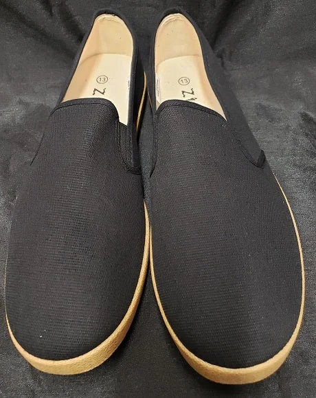Formal Leather Shoes Cordell -- Black Canvas Slip-On -- Black