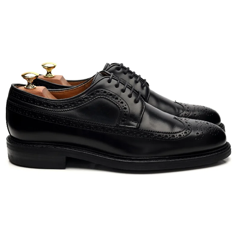 Breathable Hiking Boots Black Leather Derby Brogues UK 8.5