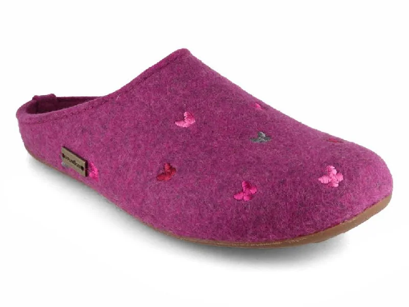 Formal Sports Shoes HAFLINGER Women Slippers 'Farfalline', mulberry