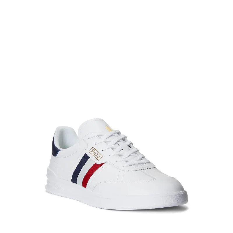 Fashion Sneakers For Work Polo Ralph Lauren - HTR Aera Sneakers - High Top Lace - White/Red/Blue Fashion Sneakers For Work Polo Ralph Lauren - HTR Aera Sneakers - High Top Lace - White/Red/Blue