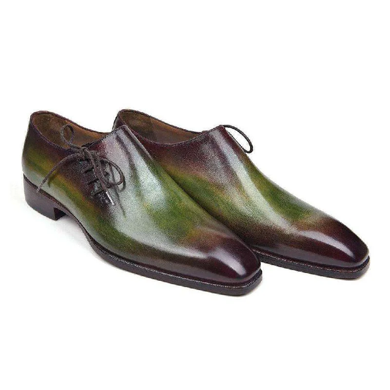 Comfortable Winter Sandals Paul Parkman Handmade Designer Shoes Side Lace Green & Bordeaux Oxfords (PM5506) Comfortable Winter Sandals Paul Parkman Handmade Designer Shoes Side Lace Green & Bordeaux Oxfords (PM5506)