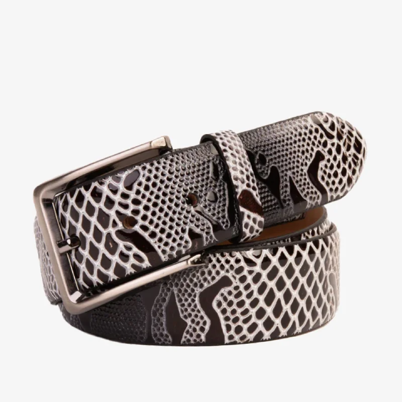 Comfortable Heeled Shoes The Milano Black/White Leather Belt Limited Edition