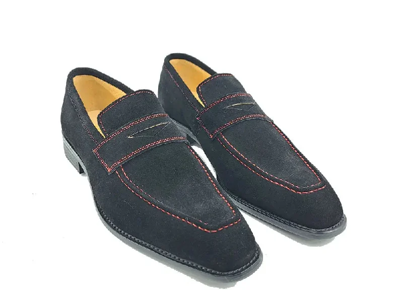 Outdoor Work Boots Suede Penny Loafer contrast stitching