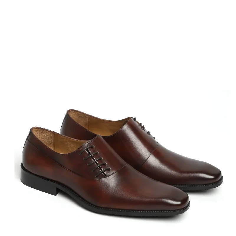 Sporty Casual Shoes Brune & Bareskin Men Brown Side Lace Squared Toe Leather Oxford Formal Shoes Sporty Casual Shoes Brune & Bareskin Men Brown Side Lace Squared Toe Leather Oxford Formal Shoes