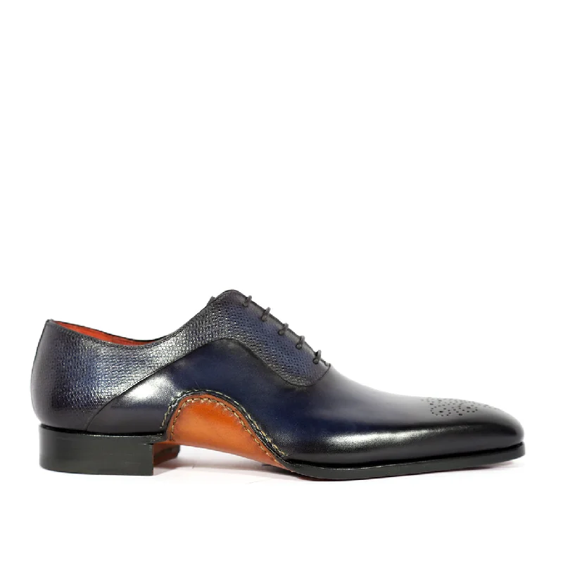 Leather Casual Shoes Magnanni 20120 Sanchez II Men's Shoes Navy Grabado Print / Calf-Skin Leather Oxfords (MAGS1127) Leather Casual Shoes Magnanni 20120 Sanchez II Men's Shoes Navy Grabado Print / Calf-Skin Leather Oxfords (MAGS1127)