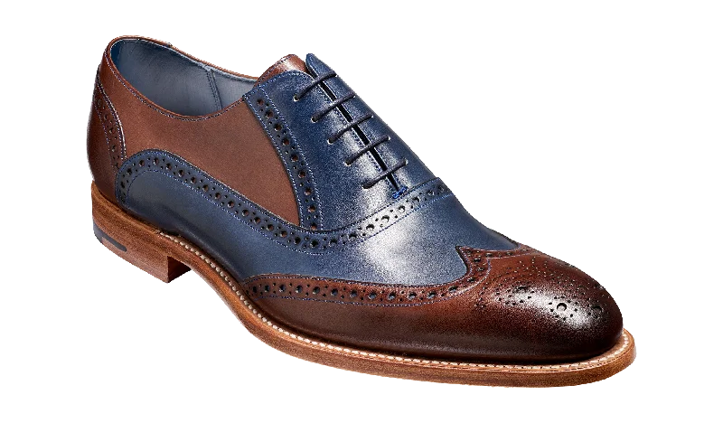 Casual Sandals Collection Barker Valiant Full Brogue Oxford Shoe - Ebony / Navy Hand Painted Casual Sandals Collection Barker Valiant Full Brogue Oxford Shoe - Ebony / Navy Hand Painted