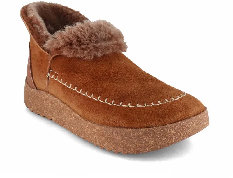 Breathable Hiking Boots Tuffeln® Women's Sheepskin Slippers «Wohlig», cognac