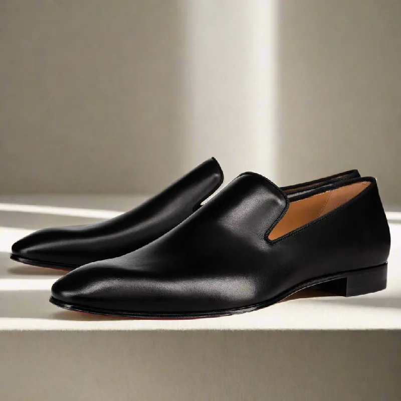 Comfortable Flip Flops Matthews Black Leather Slip-on