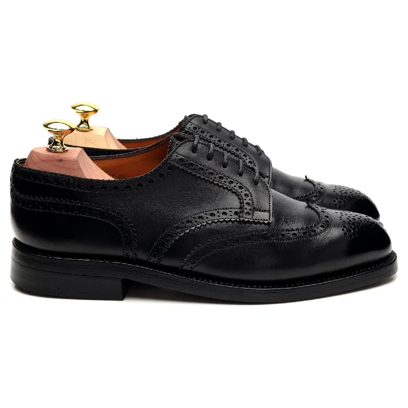 Fashionable Loafers For Sale Black Leather Derby Brogue 7 E UK 7.5