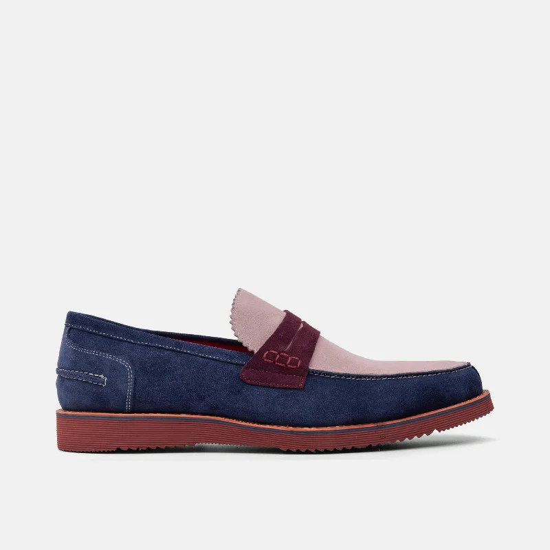 Comfortable Winter Sneakers Abe Blue Earth Suede Penny Loafers