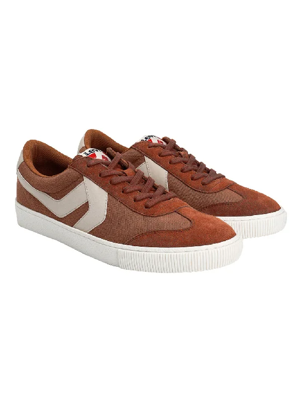 Fashionable Work Boots Men's Rust Colorblock Sneakers