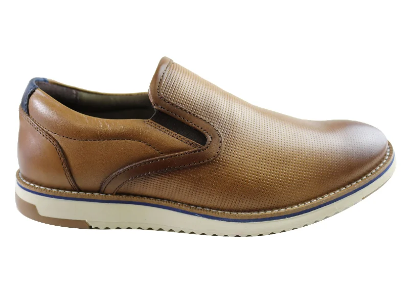 Casual Flip Flops Ferricelli Lawrence Mens Comfort Leather Slip On Shoes Made In Brazil