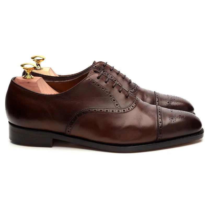 Trendy High Top Sneakers 'Asquith' Brown Leather Oxford Brogue UK 7 E