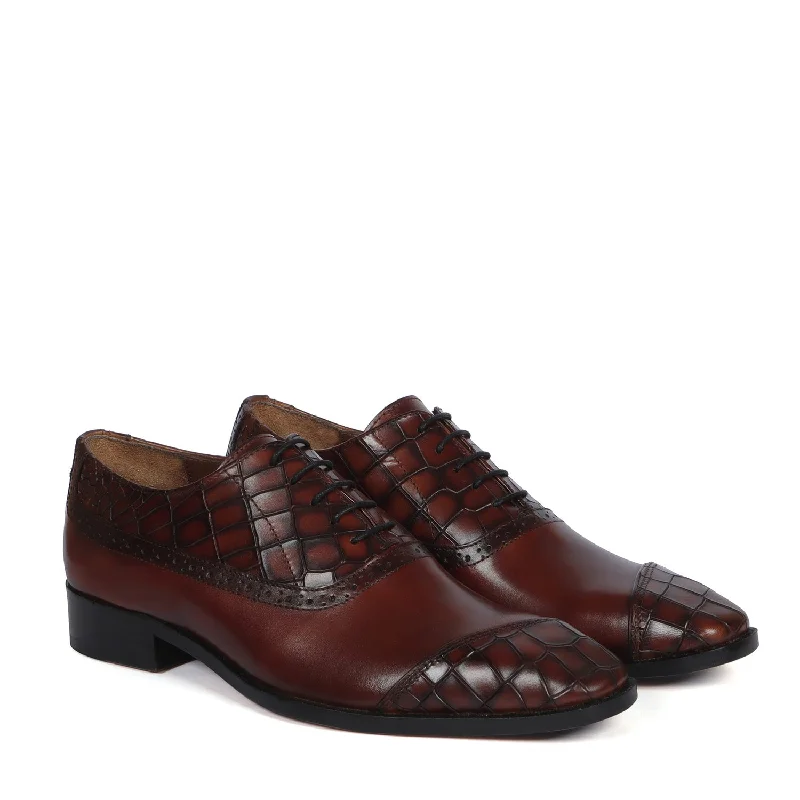 Outdoor Work Boots Slant Cap Toe Deep Cut Espresso Leather Double Shade Men's Formal Shoes Outdoor Work Boots Slant Cap Toe Deep Cut Espresso Leather Double Shade Men's Formal Shoes