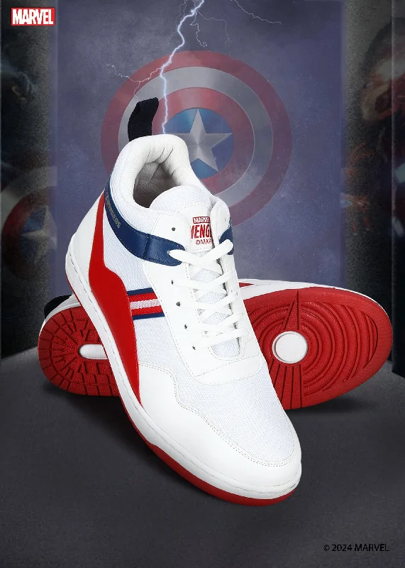 Comfortable Formal Footwear Marvel Men's White Casual Sneakers | Cushioned & Lace up Outdoor Style Comfortable Formal Footwear Marvel Men's White Casual Sneakers | Cushioned & Lace up Outdoor Style