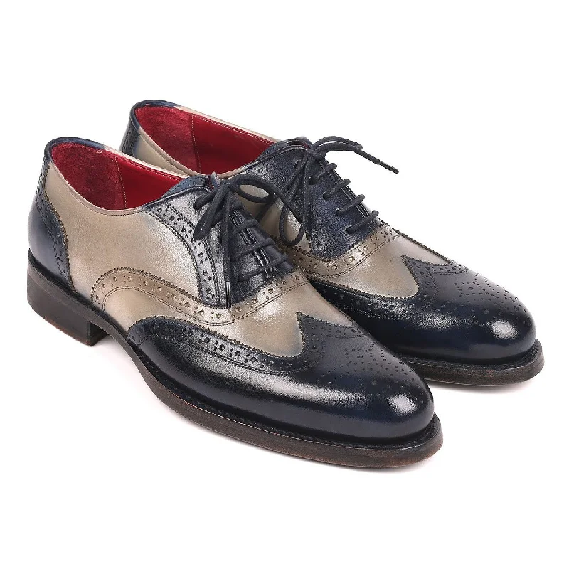 Luxury Sneakers For Sale Paul Parkman Men's Navy & Gray Good Year Welted Wing-Tip Oxfords 021-NVYGRY (PM6169) Luxury Sneakers For Sale Paul Parkman Men's Navy & Gray Good Year Welted Wing-Tip Oxfords 021-NVYGRY (PM6169)