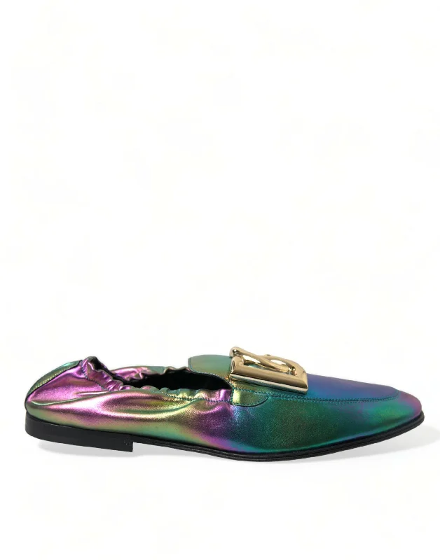 Comfortable Work Sneakers Dolce & Gabbana Elegant Iridescent Loafers for Men's Gents