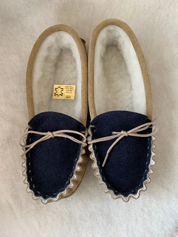 Comfortable Hiking Sandals Gents Moccasin with Wool Lining & Hard Sole | Thomas