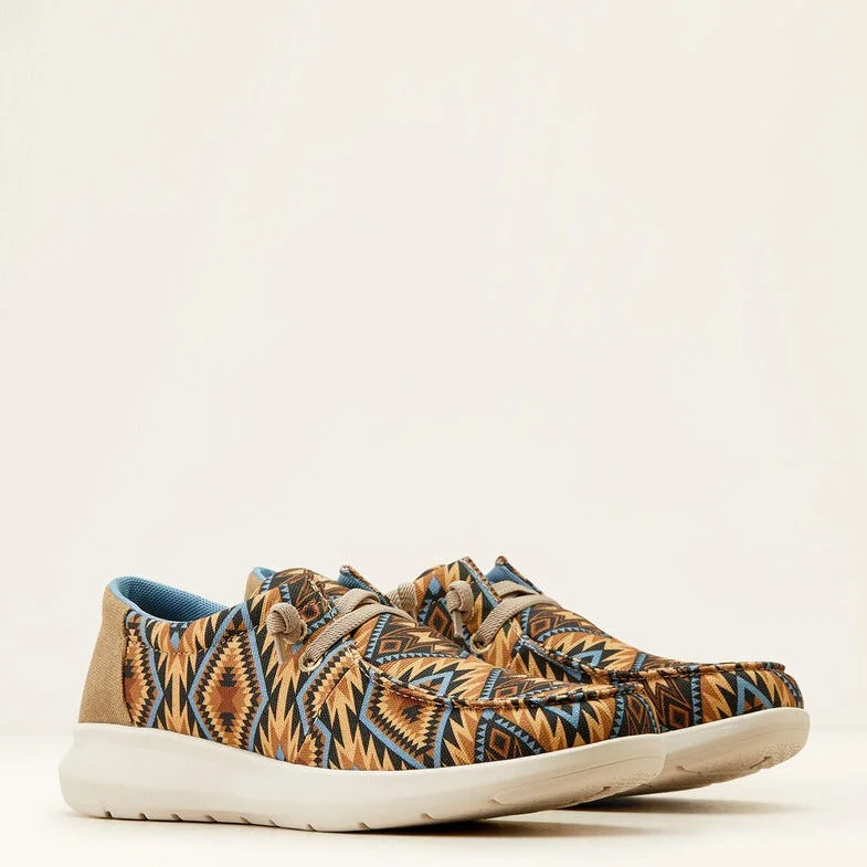 Leather Casual Shoes Ariat Men's Hilo Casual Shoe in Dusty Blue Southwest/Tan