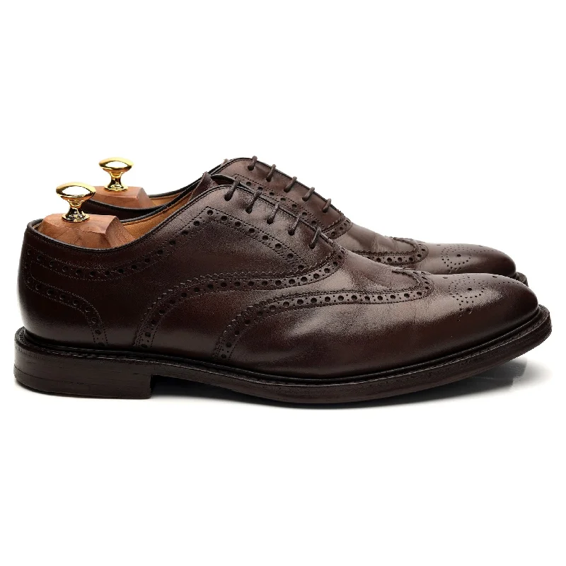 Slip-On Winter Shoes 'Clifford' Brown Leather Oxford Brogue UK 9.5 G
