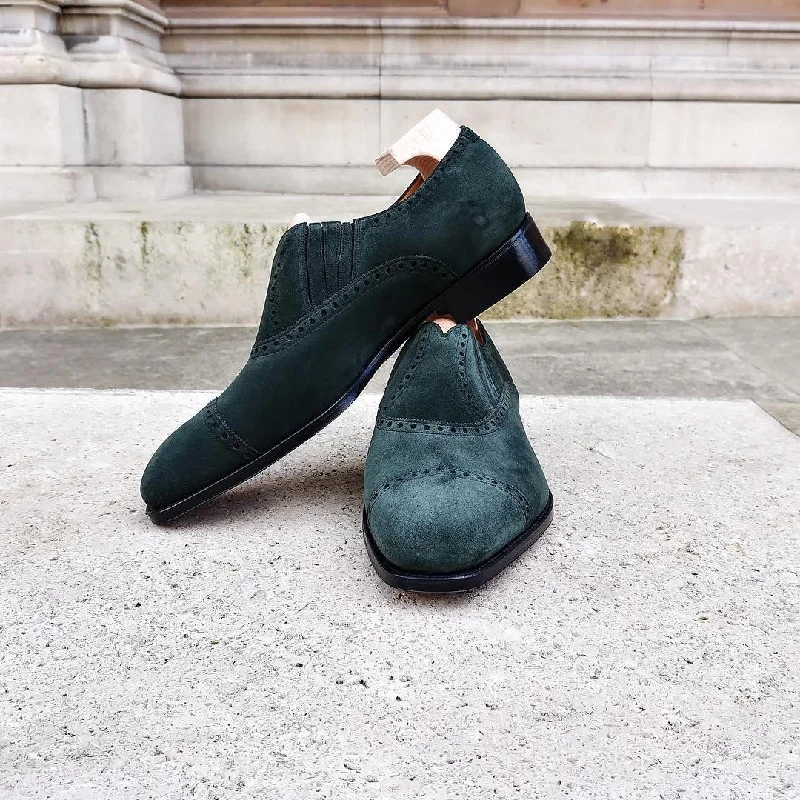 Trendy Sports Sneakers Emerald Green Slip-on Loafer