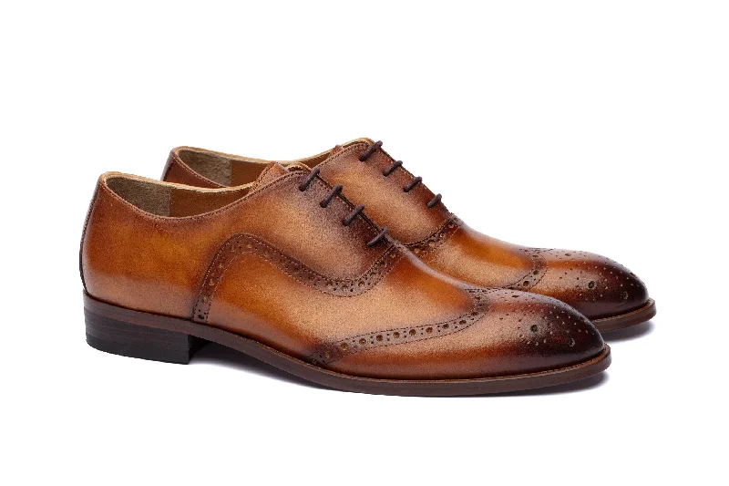 Waterproof Hiking Boots Tan Patina Brogues