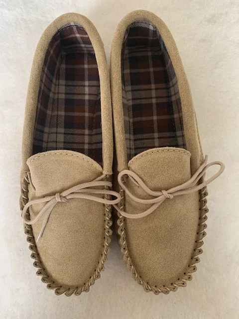 Fashionable Work Boots Suede Tartan lined Moccasin with Hard Sole | Scott