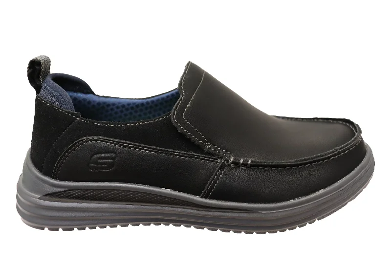 Designer Sneakers For Sale Skechers Mens Proven Relander Comfortable Leather Slip On Shoes