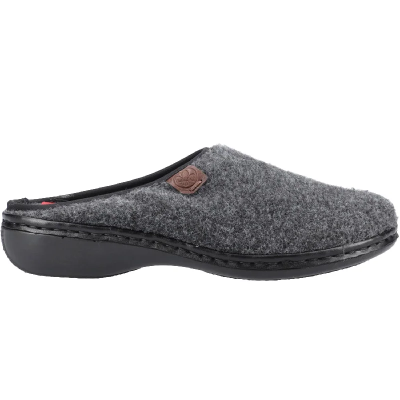 Comfortable Heeled Shoes Women's Rieker 659A4-35 Regina A4 Anthrazit/Brown Felt