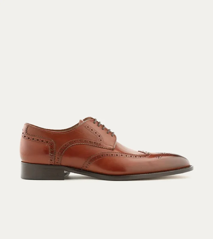 Casual Flip Flops Wingtip Cognac Antique