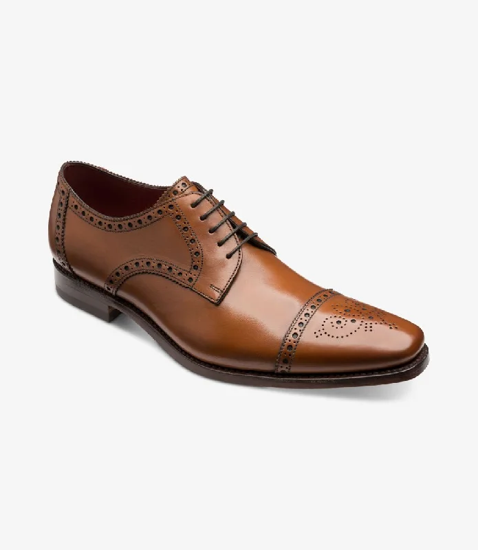 Fashionable Summer Shoes LOAKE Foley Stylish Brogue Derby Shoes - CEDAR