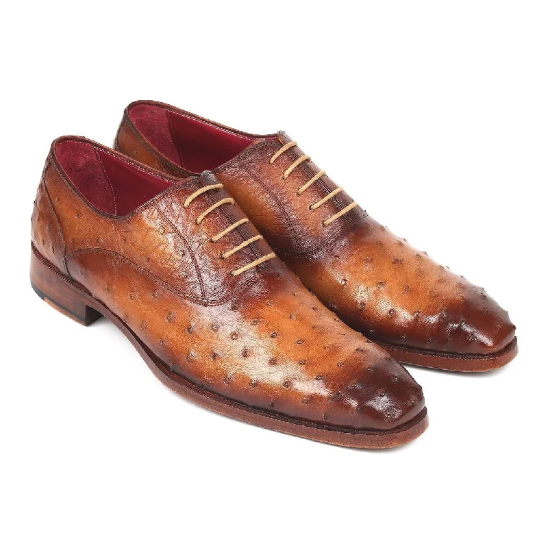 Summer Sports Shoes Paul Parkman Men's Brown Genuine Ostrich Oxfords 257XS-CML (PM6148) Summer Sports Shoes Paul Parkman Men's Brown Genuine Ostrich Oxfords 257XS-CML (PM6148)