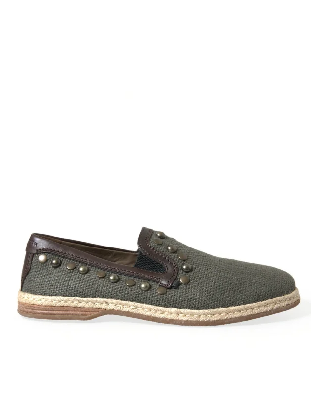 Waterproof Hiking Boots Dolce & Gabbana Studded Canvas Loafer Slipper Men's Shoes