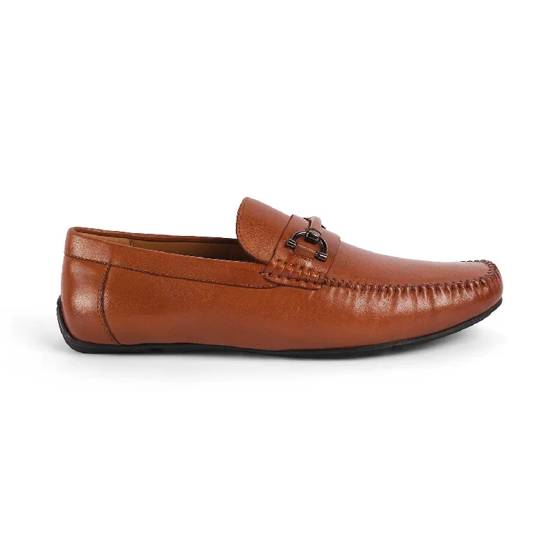 Stylish Winter Footwear Tresmode Salvo Tan Men's Leather Driving Loafers