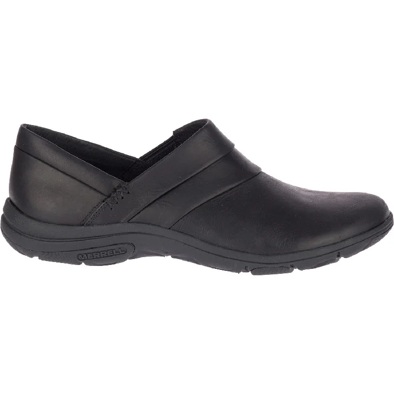 Comfortable Loafers For Work Women's Merrell Dassie Stitch Black Leather