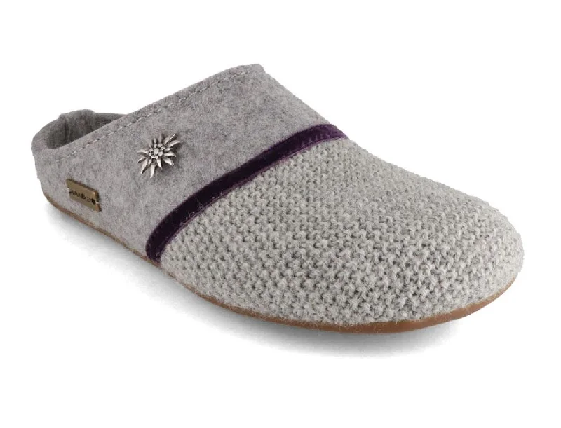 Durable Sports Sneakers HAFLINGER Wool Slippers | Everest Edelweiß, Stone Gray