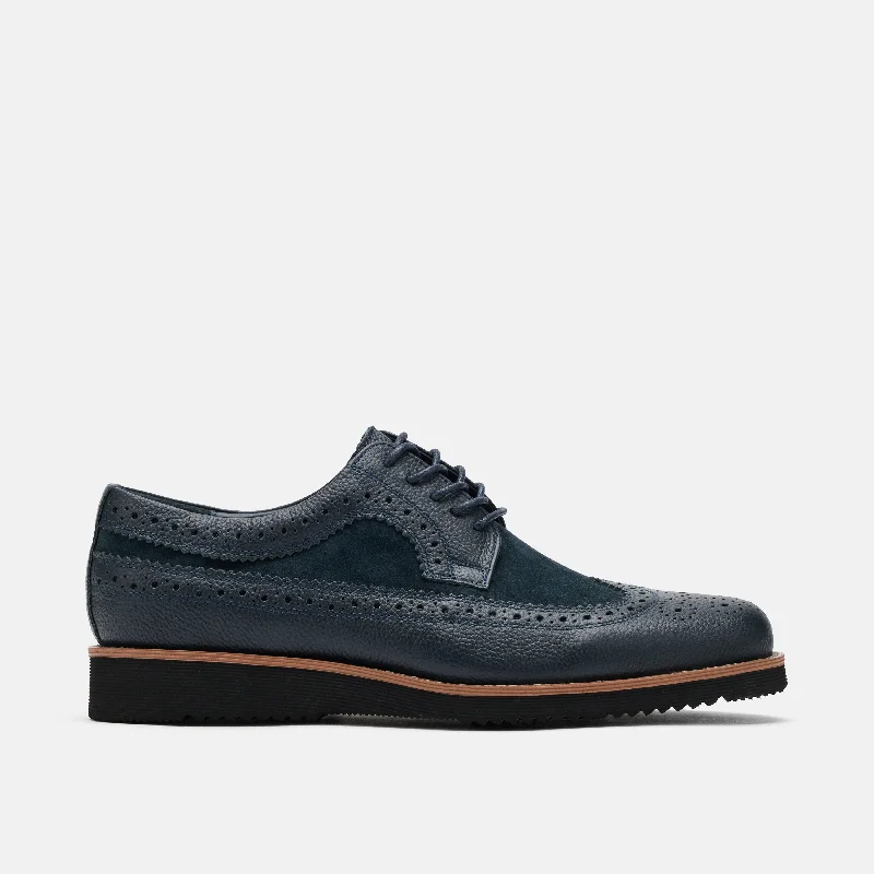 Luxury Boots For Sale Alexander Navy Leather Longwing Sneakers