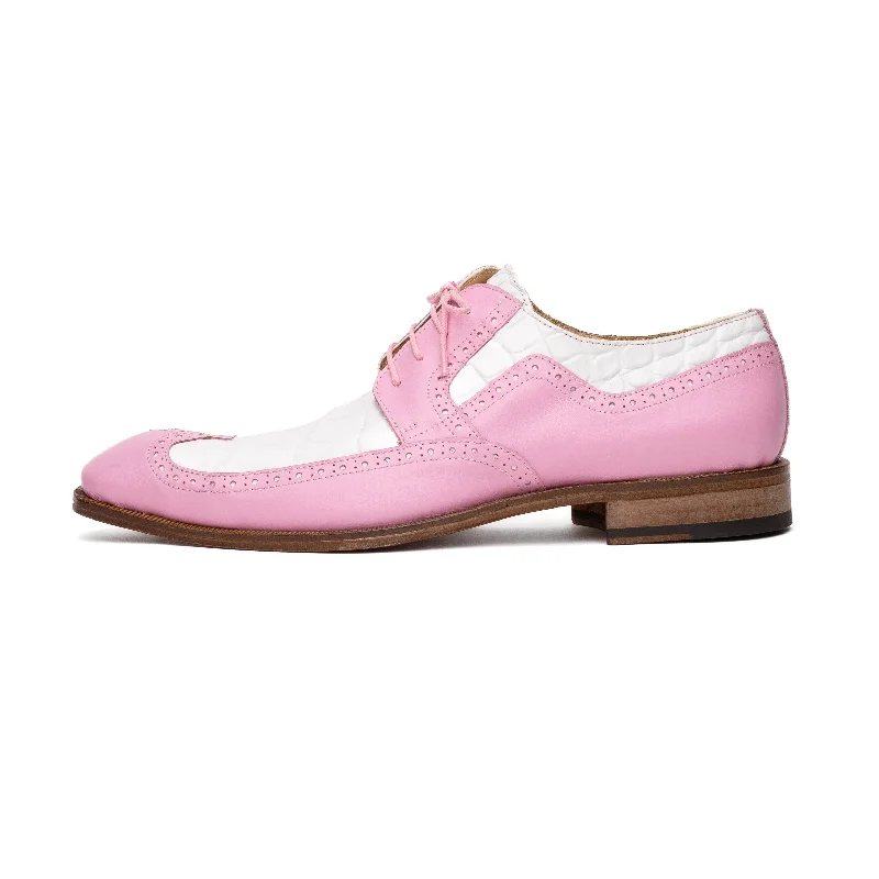 High Quality Sneakers Mauri Goodfella 3258 Men's Shoes Taste of Berry & White Exotic Alligator / Calf-Skin Leather Wing-tip Derby Oxfords (MA5599) High Quality Sneakers Mauri Goodfella 3258 Men's Shoes Taste of Berry & White Exotic Alligator / Calf-Skin Leather Wing-tip Derby Oxfords (MA5599)